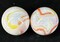 2 BOULDERS 35mm GELATO Marbles Glass White Yellow Orange Iridescent LARGE Swirl